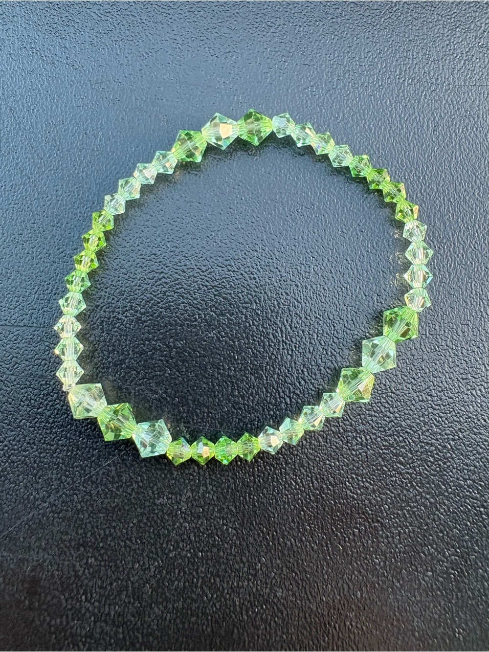 Green Crystal Faceted Stretch Bracelet - Unbranded